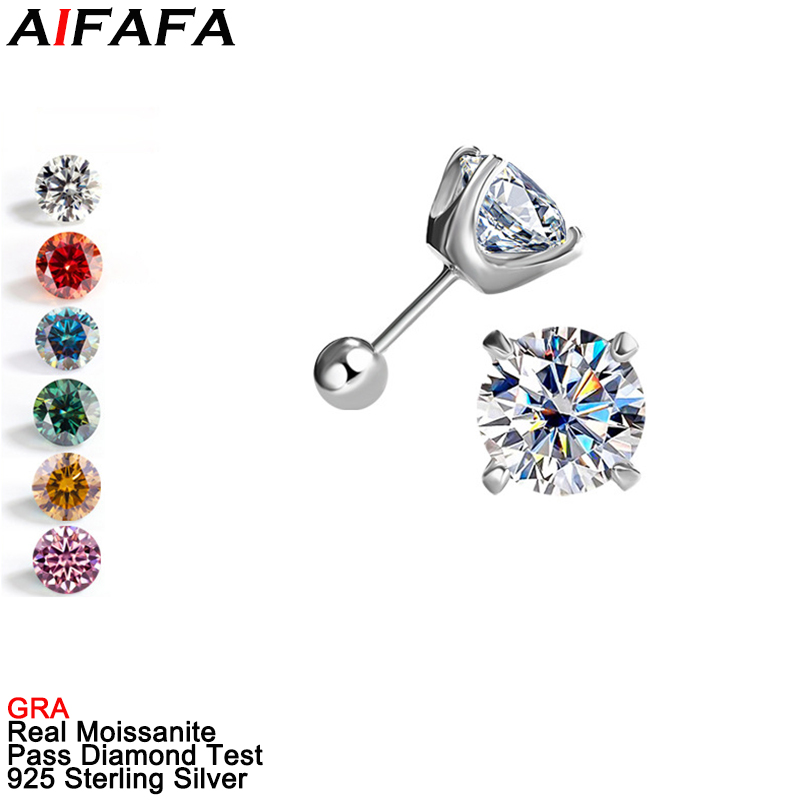Diamond Stud Earrings - Brincos de moissanite de 1/2 quilates