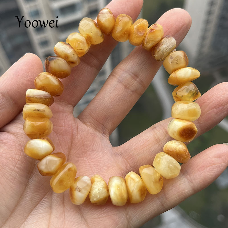 Gemstone Bracelet Healing - Pulseiras de Âmbar Amarelo 100% Genuíno