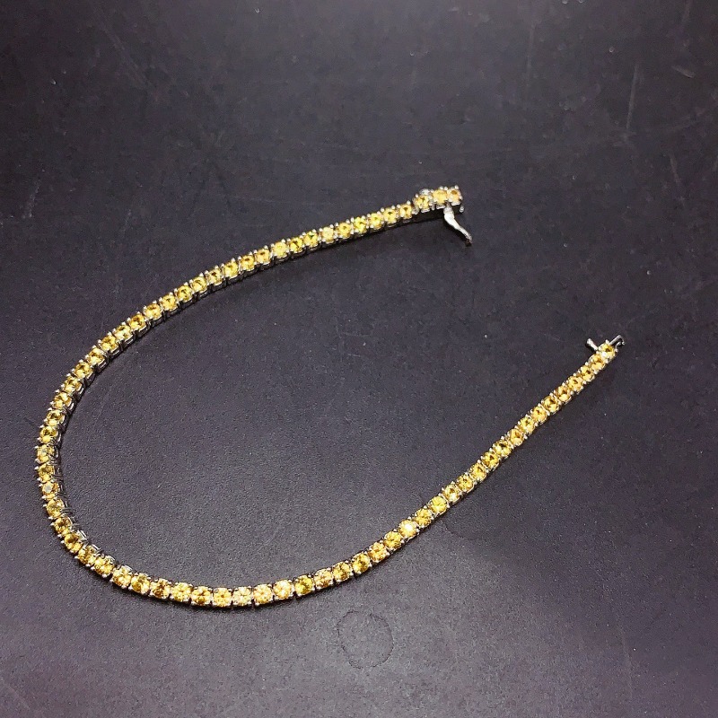 Gemstone Bracelet Healing - Pulseira de tênis citrino natural, joias