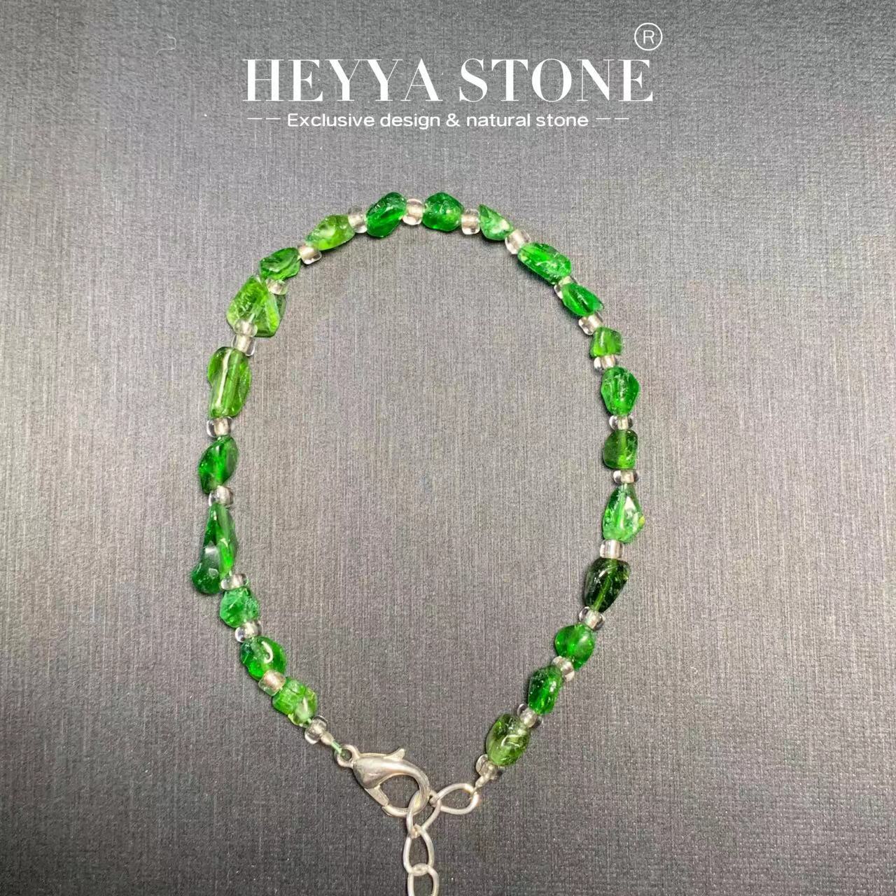 Gemstone Bracelet Healing - HEYYA PEDRA Natural Diopside Pulseira Energia