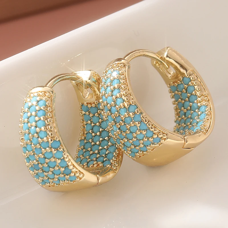 Turquoise Stone Ring - Brincos de argola de luxo com