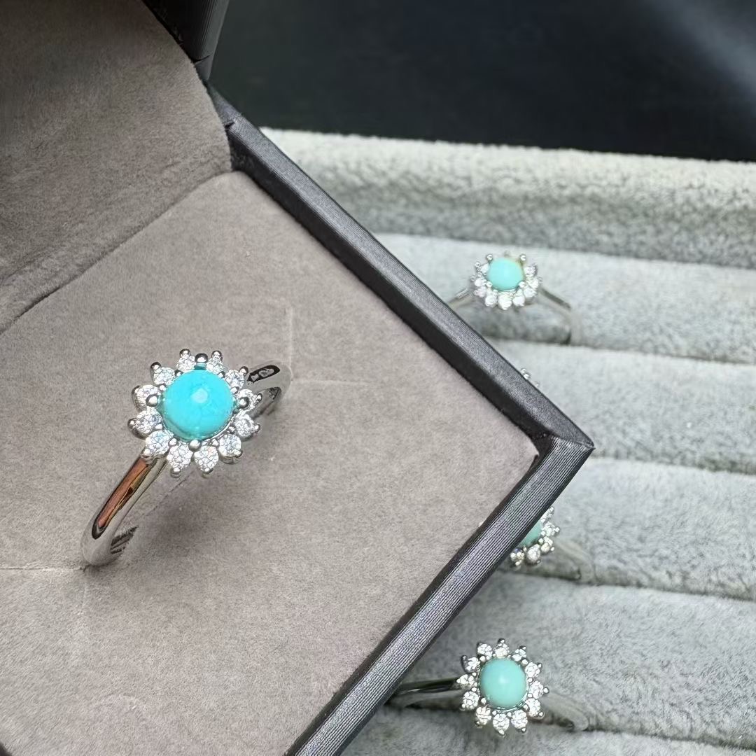 Turquoise Stone Ring - 1 peça anel turquesa natural fengbaowu