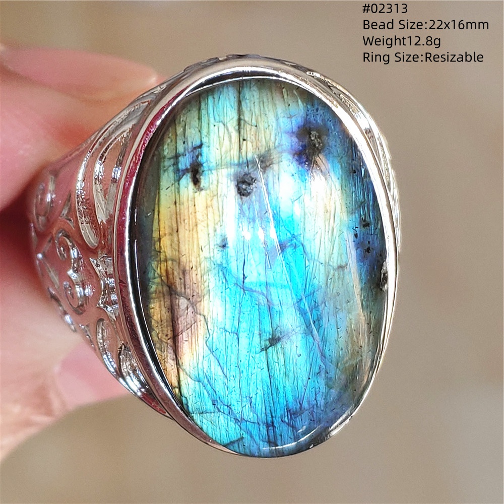 Natural colorido labradorite a - Turquoise Stone Ring avaliação e preço