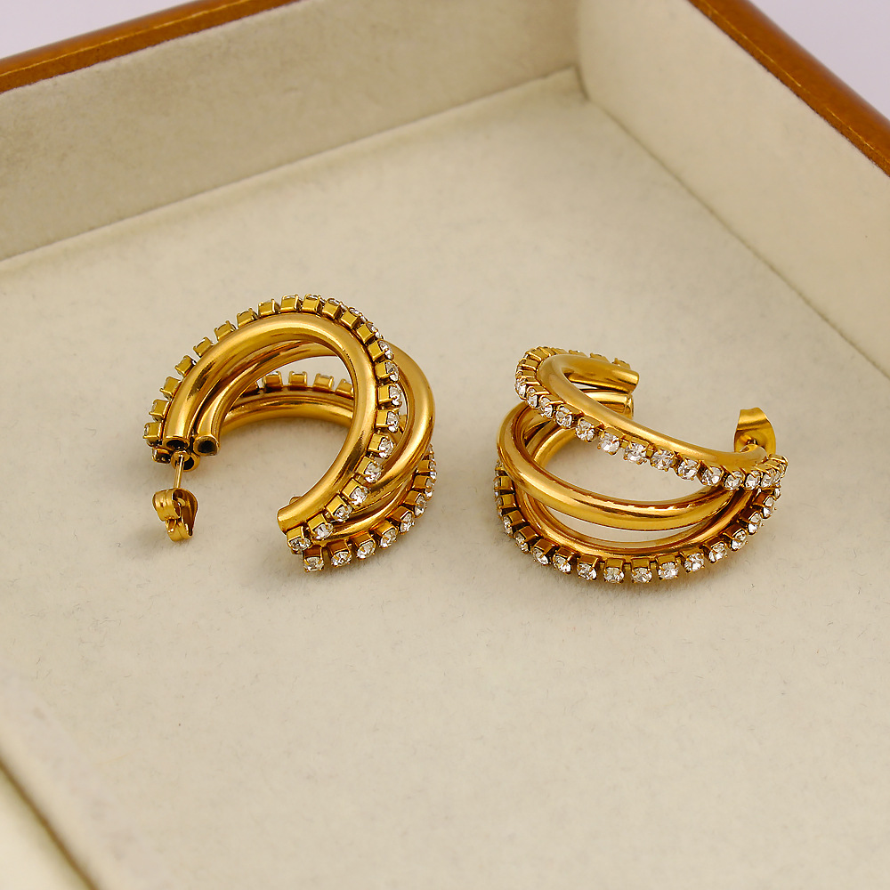 Acessórios DIY: Brincos de aço - Diamond Stud Earrings avaliação e preço
