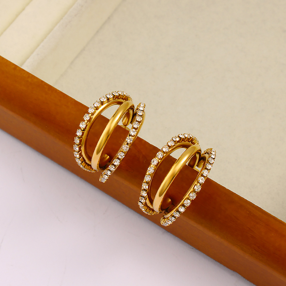Acessórios DIY: Brincos de aço - Diamond Stud Earrings avaliação e preço