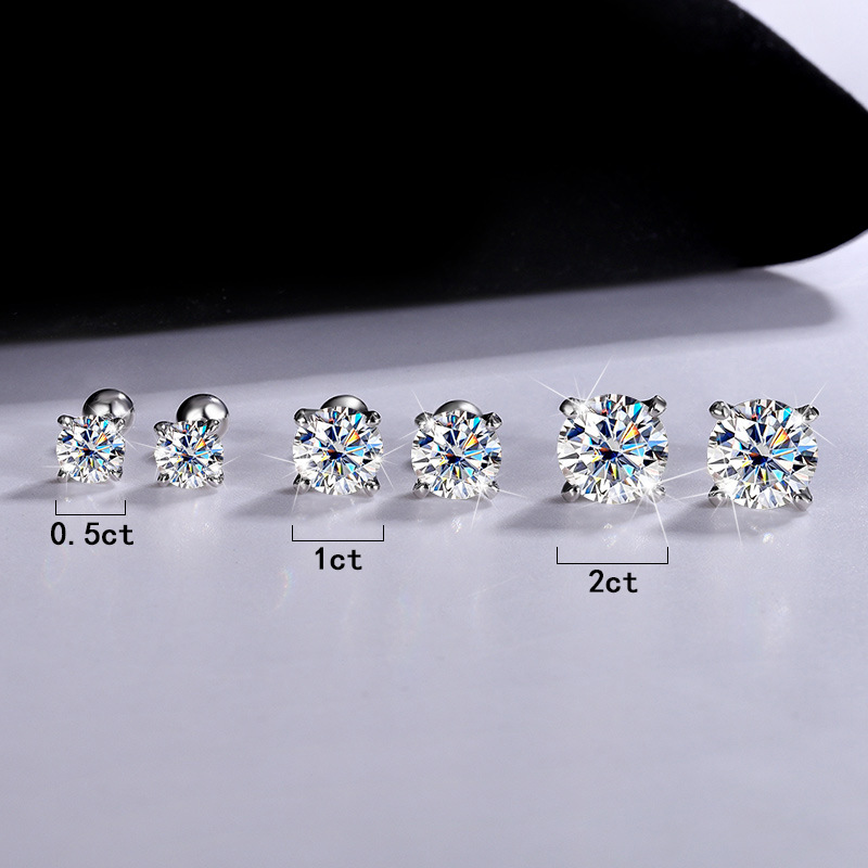 Brincos de moissanite de 1/2 q - Diamond Stud Earrings avaliação e preço