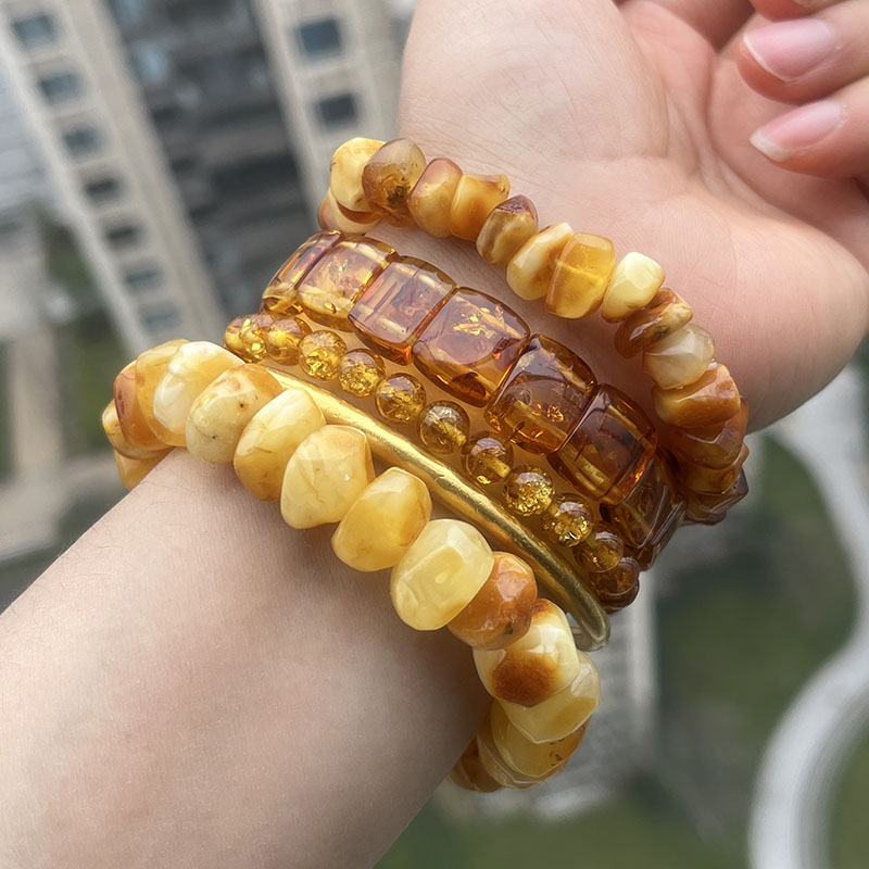 Pulseiras de Âmbar Amarelo 100 - Gemstone Bracelet Healing avaliação e preço