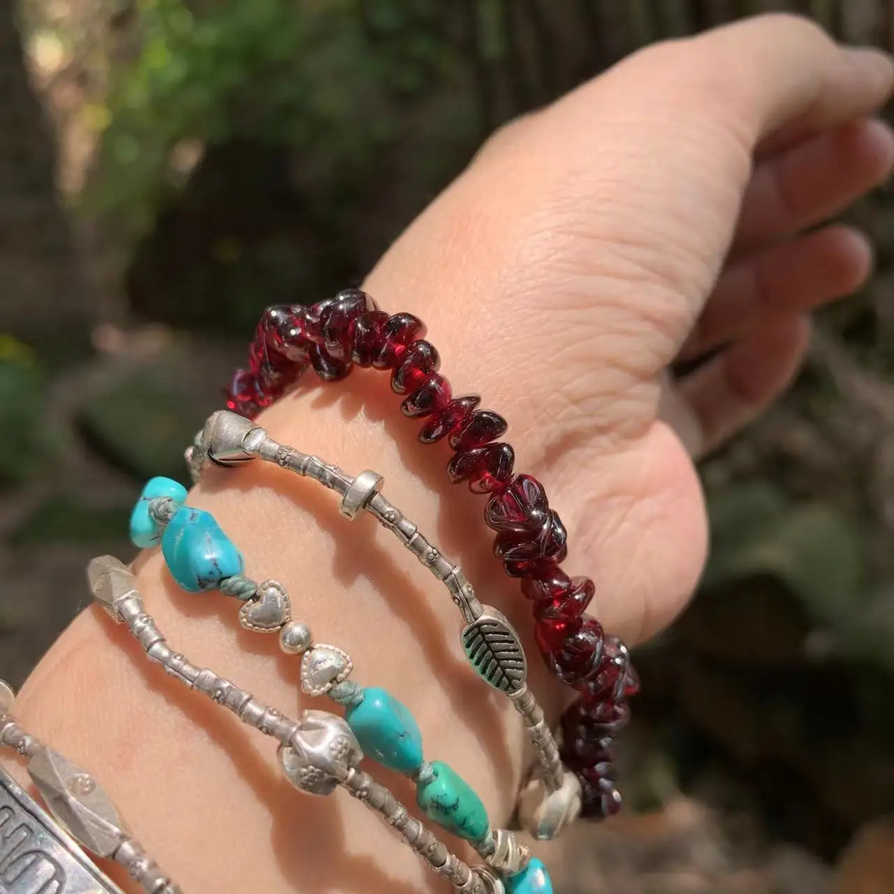 Pulseira de granada natural pa - Gemstone Bracelet Healing avaliação e preço