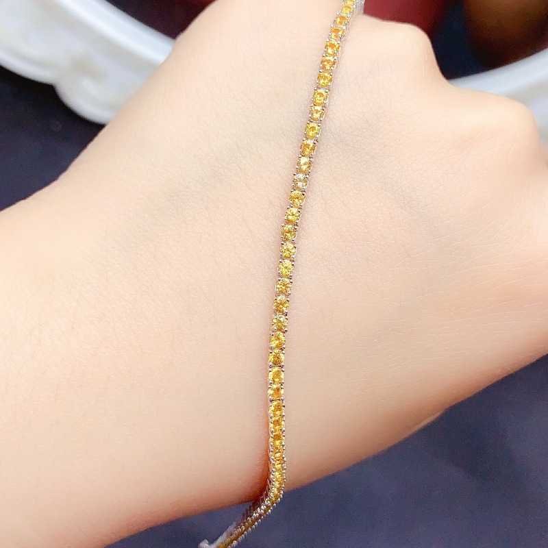 Pulseira de tênis citrino natu - Gemstone Bracelet Healing avaliação e preço