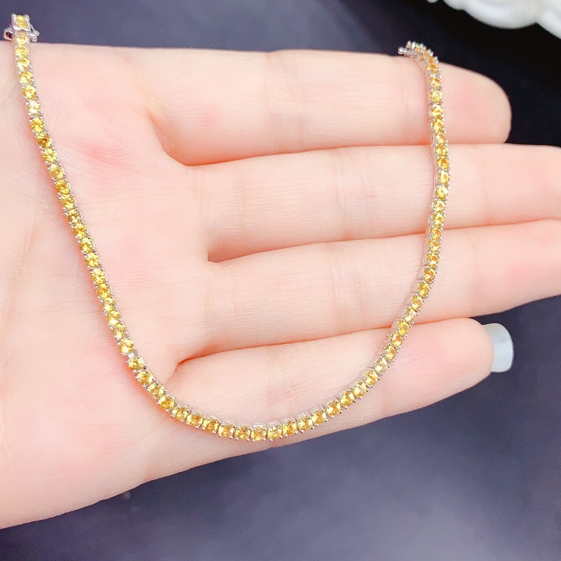Pulseira de tênis citrino natu - Gemstone Bracelet Healing avaliação e preço