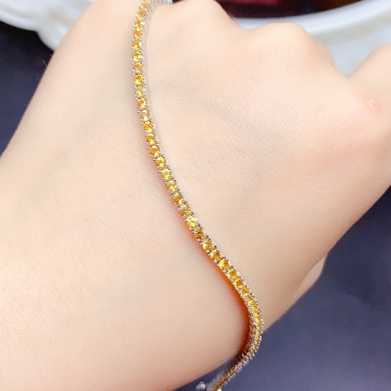 Pulseira de tênis citrino natu - Gemstone Bracelet Healing avaliação e preço