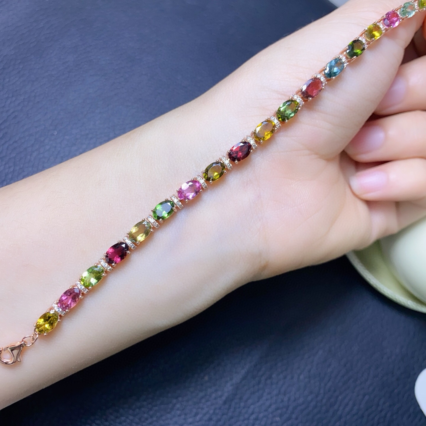 Pulseira de Prata 925 com Turm - Gemstone Bracelet Healing avaliação e preço