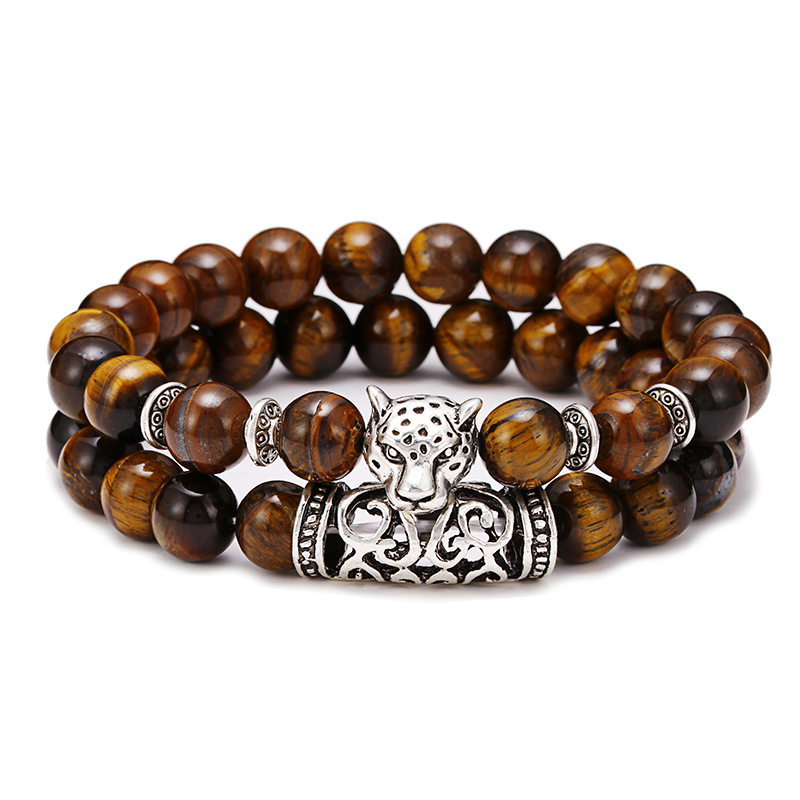 Premium 2 pçs/set leopardo fri - Gemstone Bracelet Healing avaliação e preço