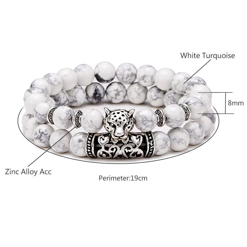 Premium 2 pçs/set leopardo fri - Gemstone Bracelet Healing avaliação e preço