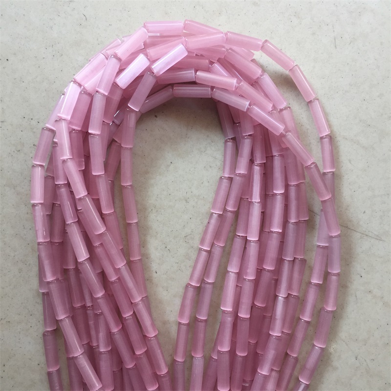 4*13mm tubo rosa olho de gato  - Gemstone Bracelet Healing avaliação e preço
