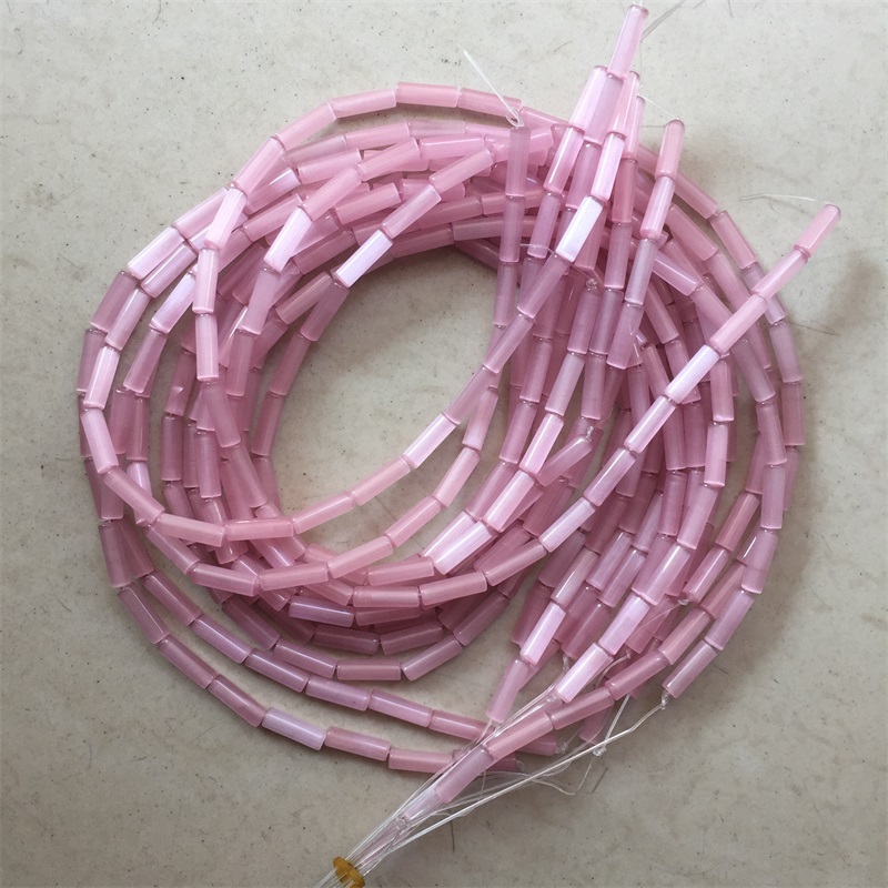 4*13mm tubo rosa olho de gato  - Gemstone Bracelet Healing avaliação e preço