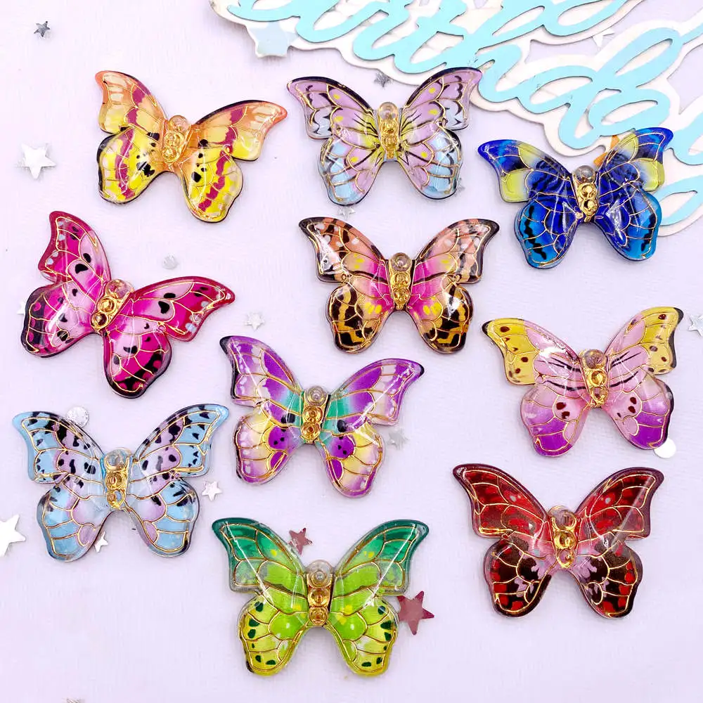 10 pçs colorido bonito borbole - Paradise Jewelry & Watches Llc Photos avaliação e preço