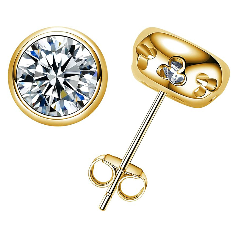 Real d cor moissanite diamante - Diamond Stud Earrings avaliação e preço
