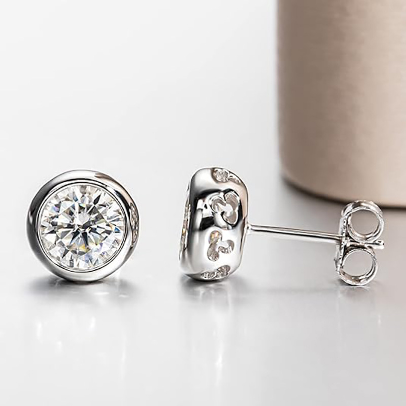 Real d cor moissanite diamante - Diamond Stud Earrings avaliação e preço