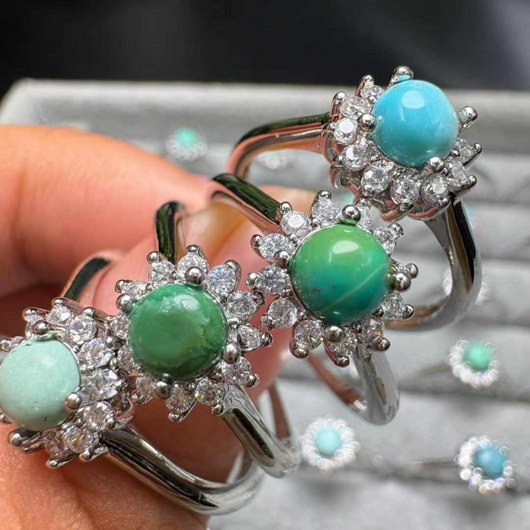 1 peça anel turquesa natural f - Turquoise Stone Ring avaliação e preço