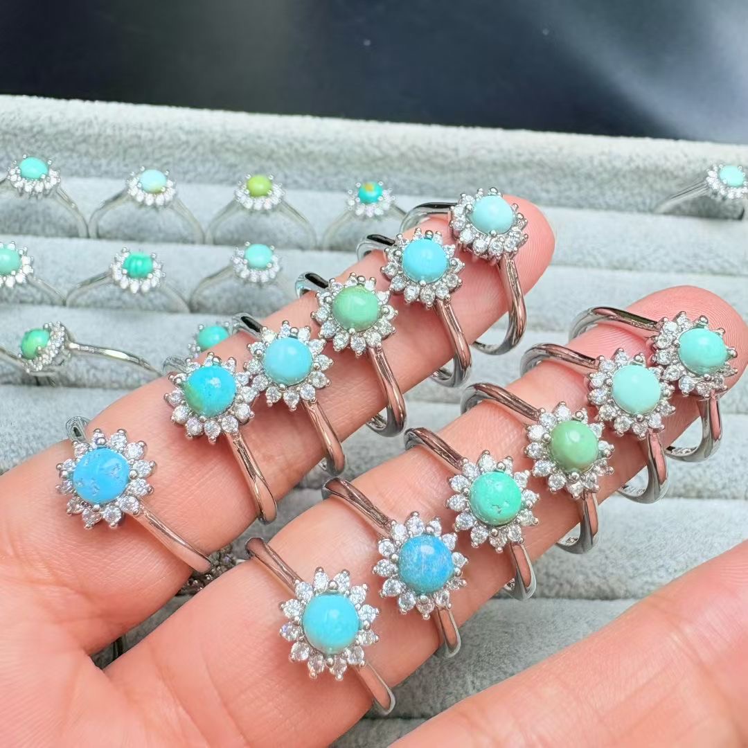 1 peça anel turquesa natural f - Turquoise Stone Ring avaliação e preço